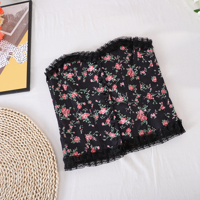 Γυναικείο καθημερινό μπουστάκι με λουλουδάτο μοτίβο σε τρία χρώματα