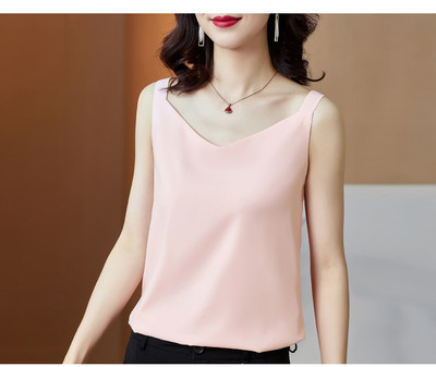 Γυναικεία αμάνικη μπλούζα με λαιμόκοψη και λεπτά τιραντάκια