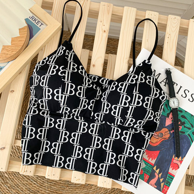 Mustri ja peenikeste rihmadega uus mudel naiste topp