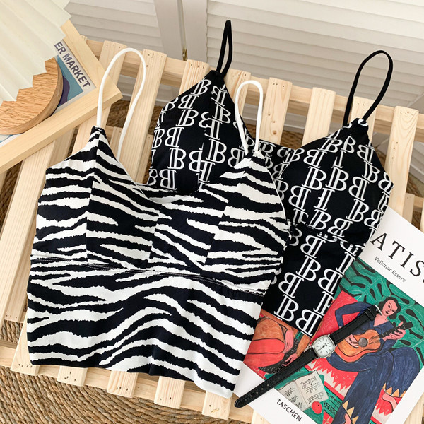 Mustri ja peenikeste rihmadega uus mudel naiste topp