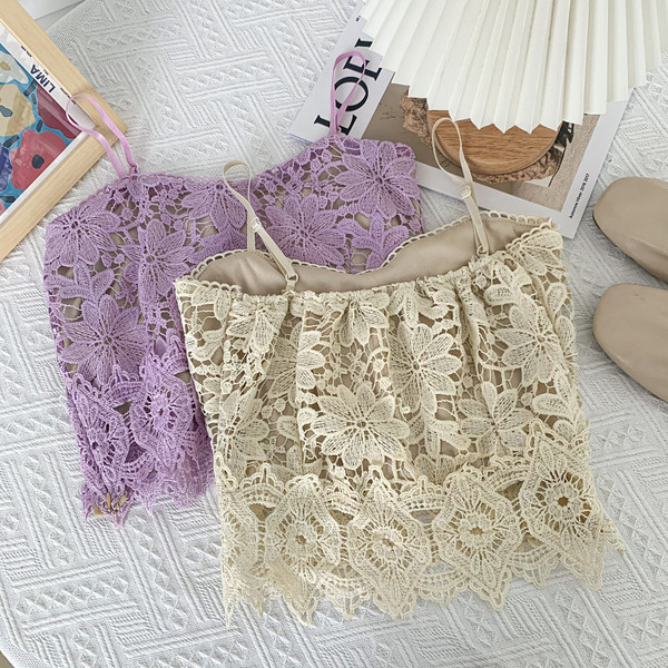 Νέο μοντέλο γυναιείο δαντελωτό αμάνικο σε διάφορα χρώματα