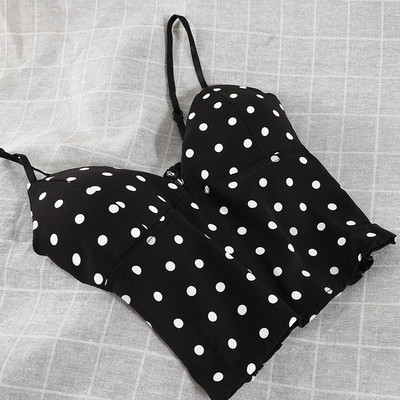 Lühike naiste topp spitsikaelusega ja õhukeste rihmadega