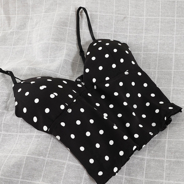 Lühike naiste topp spitsikaelusega ja õhukeste rihmadega