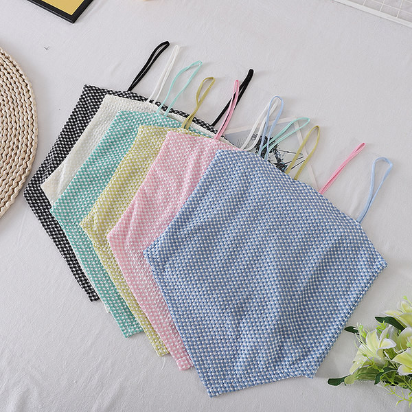 Κοντή γυναικεία αμάνικη μπλούζα με λεπτά τιραντάκια- διαφορετικά χρώματα