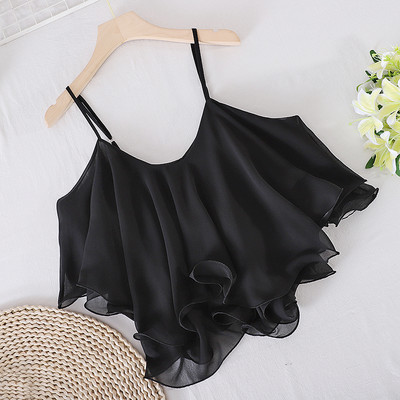 Mitmes värvitoonis õhukeste rihmadega lühike naiste topp