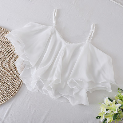 Mitmes värvitoonis õhukeste rihmadega lühike naiste topp