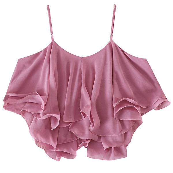 Mitmes värvitoonis õhukeste rihmadega lühike naiste topp