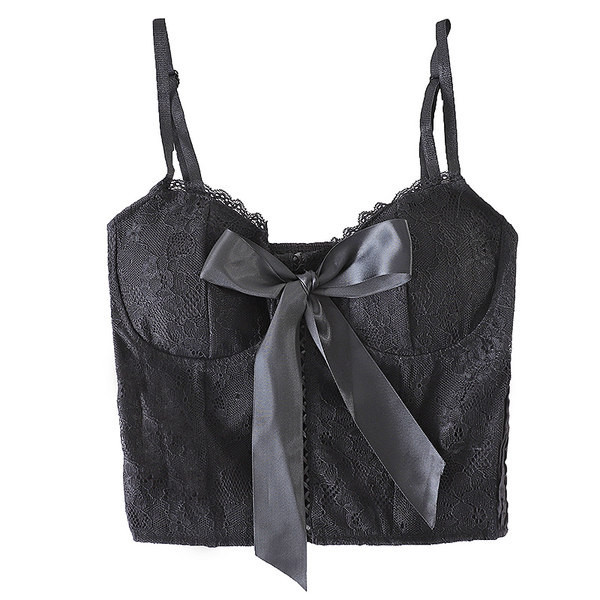 Trijų spalvų trumpas moteriškas apatinis trikotažas su kaspinu ir nėriniais