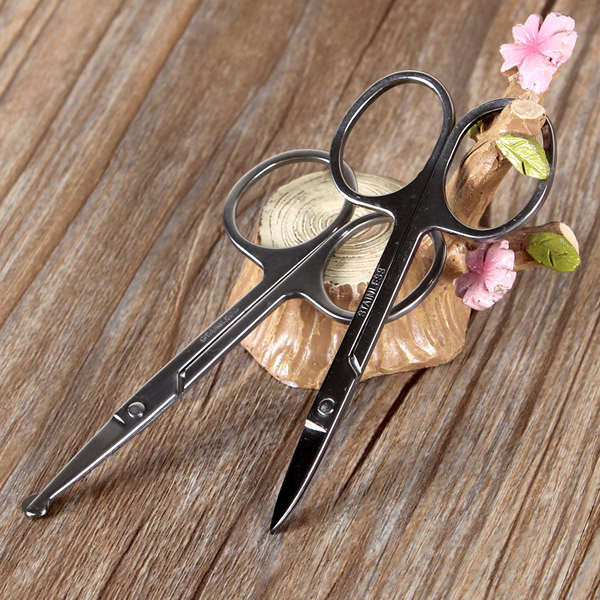 Stainless steel eyebrow shaping scissors - two models
