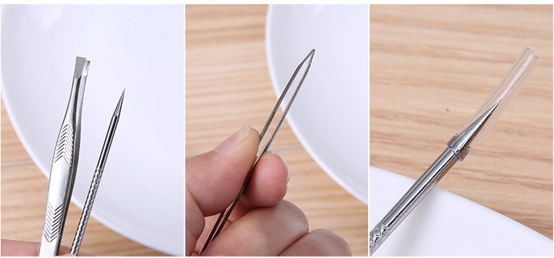 Σετ καλλυντικών λαβίδων και βελόνας καθαρισμού προσώπου