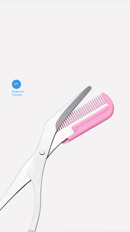 Käärid kammiga kulmude trimmimiseks