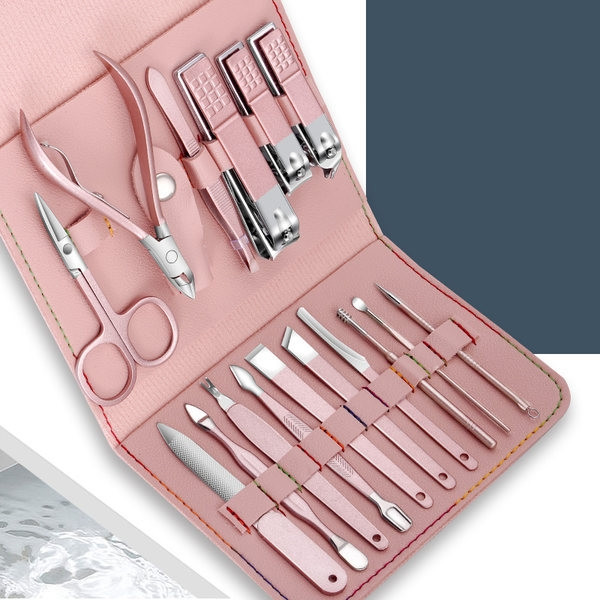 Women`s set for manicure and pedicure in four colors