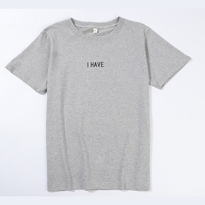 Ανδρικό βαμβακερό μπλουζάκι με επιγραφή και απλικέ σε σχήμα Ο