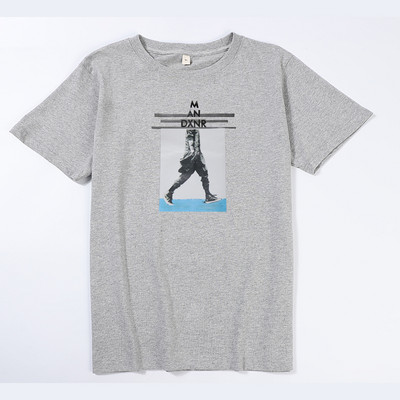 Ανδρικό βαμβακερό μπλουζάκι με επιγραφή και απλικέ σε σχήμα Ο