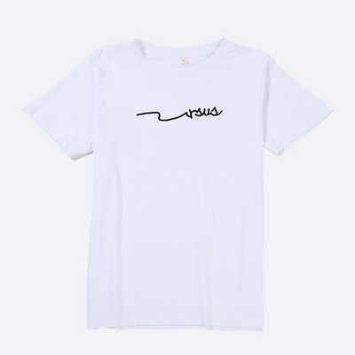 Ανδρικό βαμβακερό μπλουζάκι με επιγραφή και απλικέ σε σχήμα Ο