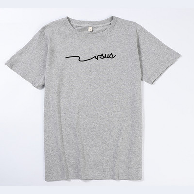 Ανδρικό βαμβακερό μπλουζάκι με επιγραφή και απλικέ σε σχήμα Ο