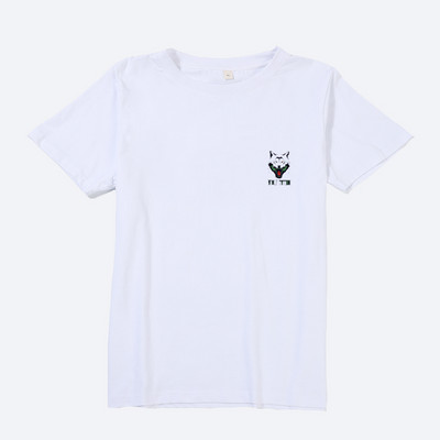 Ανδρικό βαμβακερό μπλουζάκι με επιγραφή και απλικέ σε σχήμα Ο