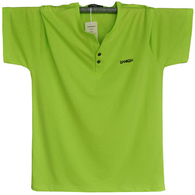 Ανδρικό μπλουζάκι με κουμπιά V-neck και επιγραφή