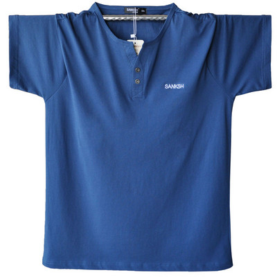 Ανδρικό μπλουζάκι με κουμπιά V-neck και επιγραφή