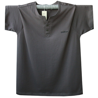 Ανδρικό μπλουζάκι με κουμπιά V-neck και επιγραφή