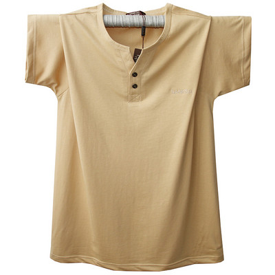 Ανδρικό μπλουζάκι με κουμπιά V-neck και επιγραφή