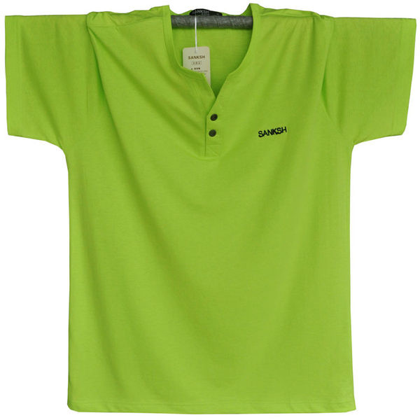 Ανδρικό μπλουζάκι με κουμπιά V-neck και επιγραφή