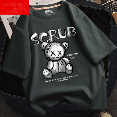 Prindi ja ovaalse kaelusega meeste t-särk mitmes värvitoonis