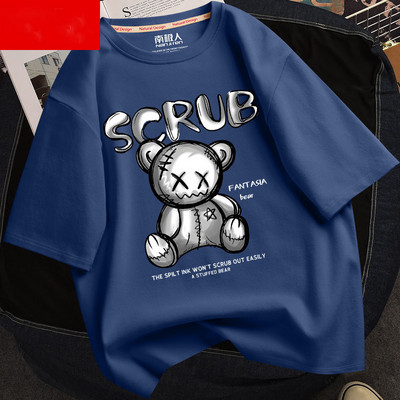 Prindi ja ovaalse kaelusega meeste t-särk mitmes värvitoonis