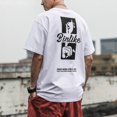 Ανδρικό μπλουζάκι με απλικέ και κοντό μανίκι - φαρδύ μοντέλο