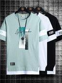 Muška elegantna majica s natpisom i aplikacijom