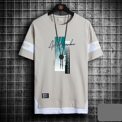 Muška elegantna majica s natpisom i aplikacijom