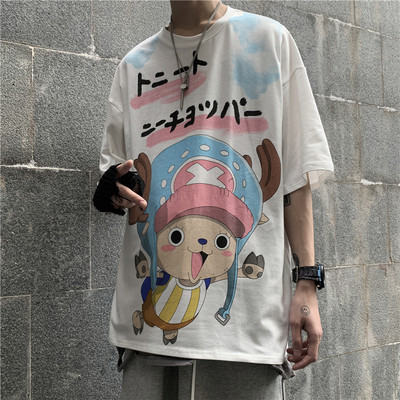 Ανδρικό μπλουζάκι με χρωματιστό απλικέ και 3/4 μανίκια