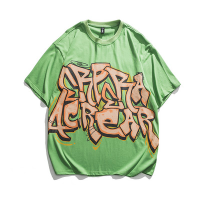 Ανδρικό φαρδιά μπλουζάκι με τύπωμα και οβάλ λαιμόκοψη