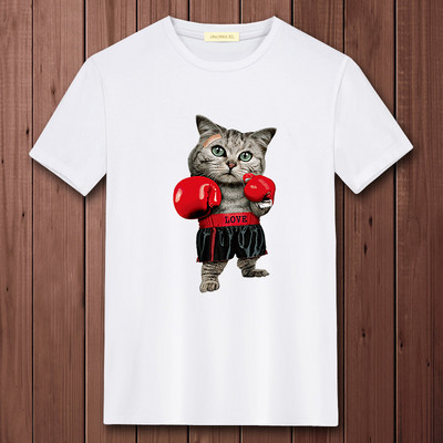 Casual ανδρικό μπλουζάκι με διάφορες εφαρμογές και κοντά μανίκια