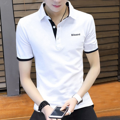 Klassikalise krae ja tikandiga meeste t-särk - mitu mudelit