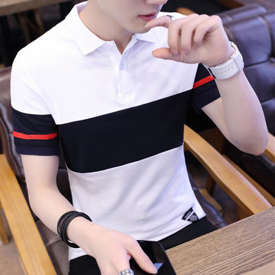 Klassikalise krae ja tikandiga meeste t-särk - mitu mudelit