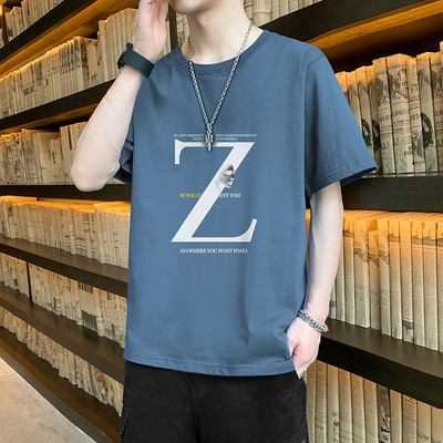 Meeste t-särgi liibuv mudel 3/4 varrukate ja pealdisega