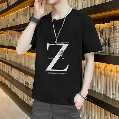 Meeste t-särgi liibuv mudel 3/4 varrukate ja pealdisega