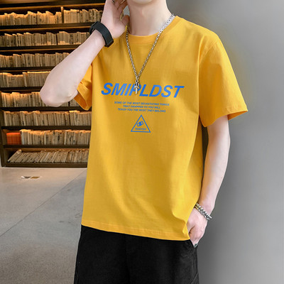 Meeste t-särgi liibuv mudel 3/4 varrukate ja pealdisega