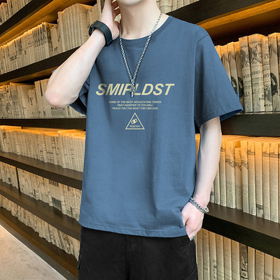 Meeste t-särgi liibuv mudel 3/4 varrukate ja pealdisega