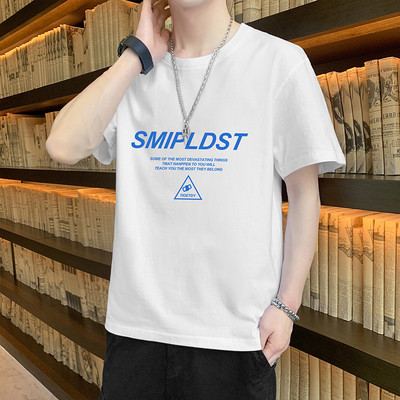 Meeste t-särgi liibuv mudel 3/4 varrukate ja pealdisega