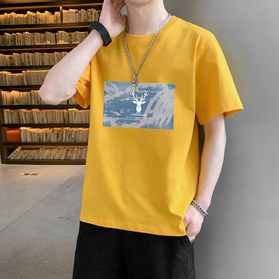 Meeste t-särgi liibuv mudel 3/4 varrukate ja pealdisega