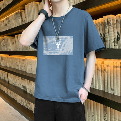 Meeste t-särgi liibuv mudel 3/4 varrukate ja pealdisega