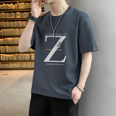 Meeste t-särgi liibuv mudel 3/4 varrukate ja pealdisega