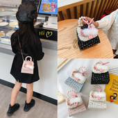 Stiilne laste minikott kahe sanga ja dekoratiivpärlitega