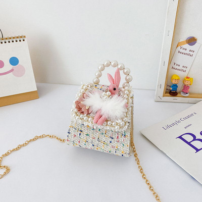 Stiilne laste minikott kahe sanga ja dekoratiivpärlitega