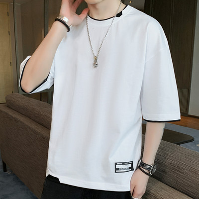 Μοντέρνο ανδρικό μπλουζάκι με κοντά μανίκια και στρογγυλή λαιμόκοψη - διάφορα μοντέλα