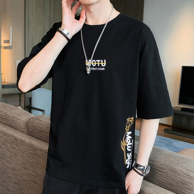 Μοντέρνο ανδρικό μπλουζάκι με κοντά μανίκια και στρογγυλή λαιμόκοψη - διάφορα μοντέλα