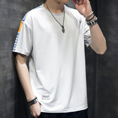 Μοντέρνο ανδρικό μπλουζάκι με κοντά μανίκια και στρογγυλή λαιμόκοψη - διάφορα μοντέλα