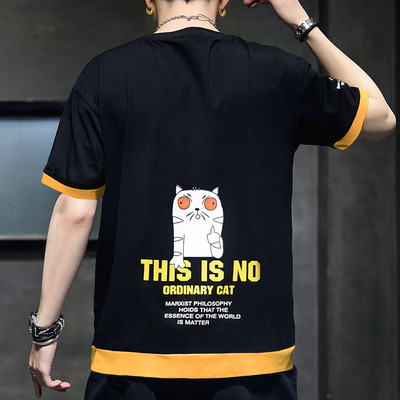 Μοντέρνο ανδρικό μπλουζάκι με κοντά μανίκια και στρογγυλή λαιμόκοψη - διάφορα μοντέλα